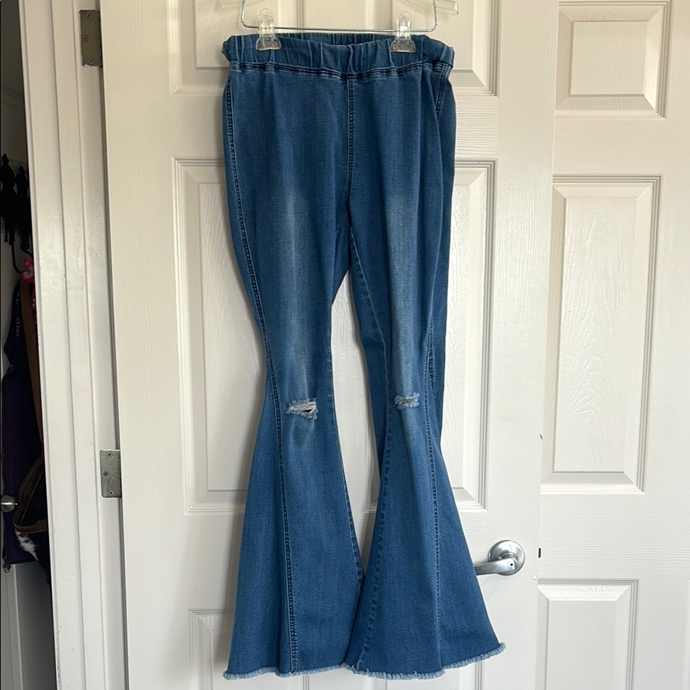 Amazon Essentials Blue Flare Wide Leg Jeans